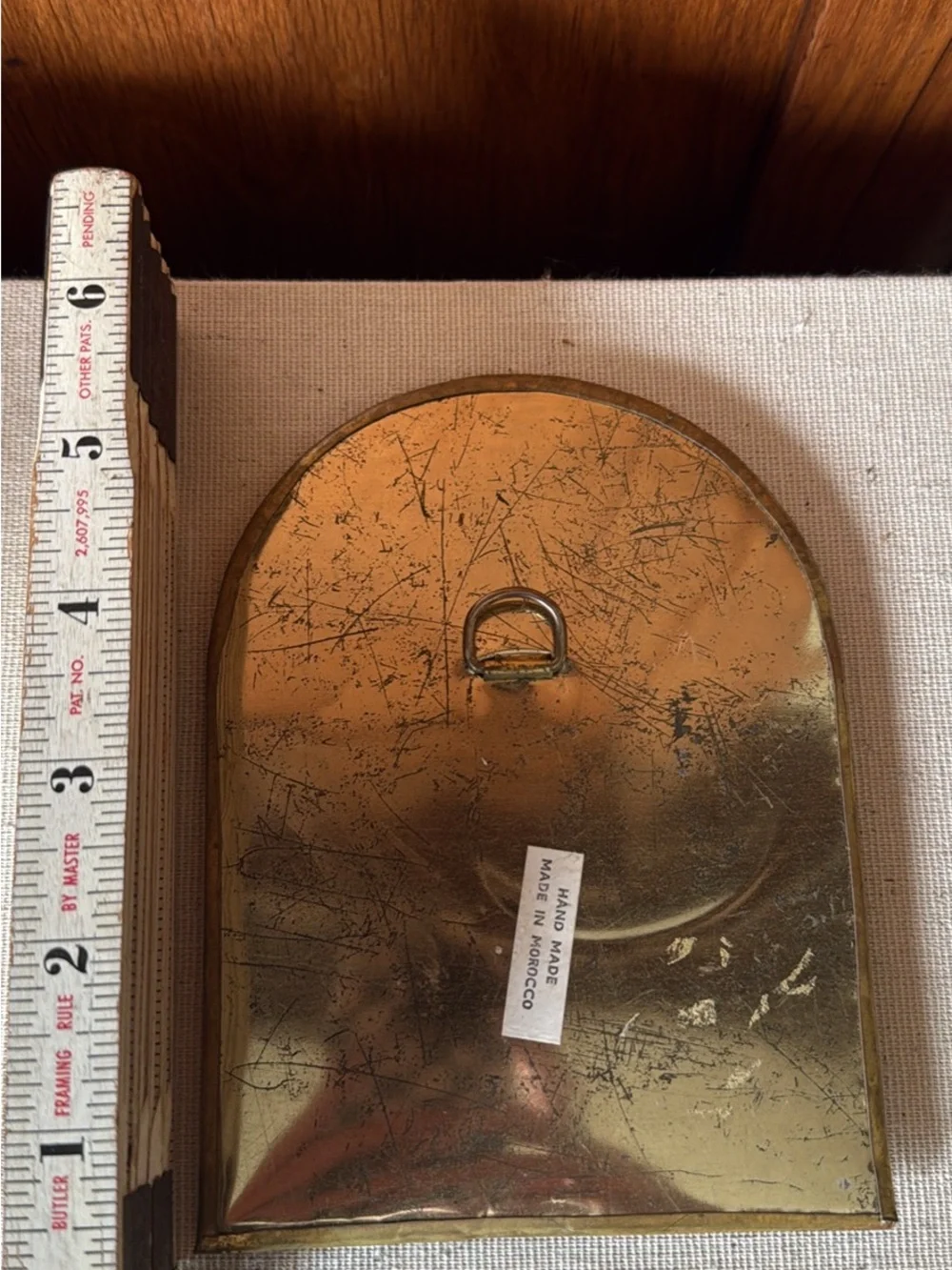 Vintage Rust-Colored Arched Wall Mirror
